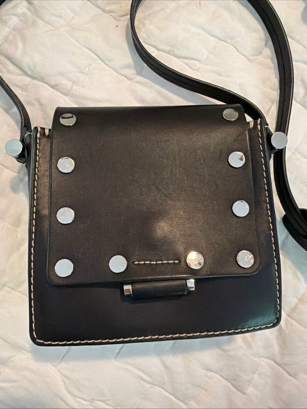 $725 BY MALENE BIRGER Ingrid Small Crossbody Bag Leather Studded - Picture 6 of 15